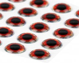 3D Epoxy Eyes, Holographic Red, 8 mm